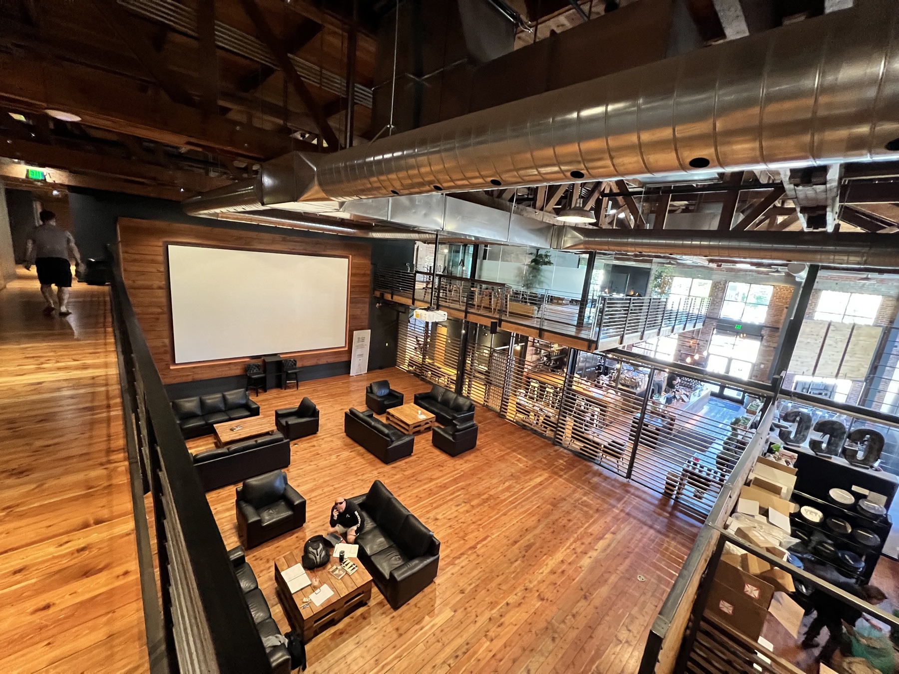 The atrium inside Superspreader Media's building