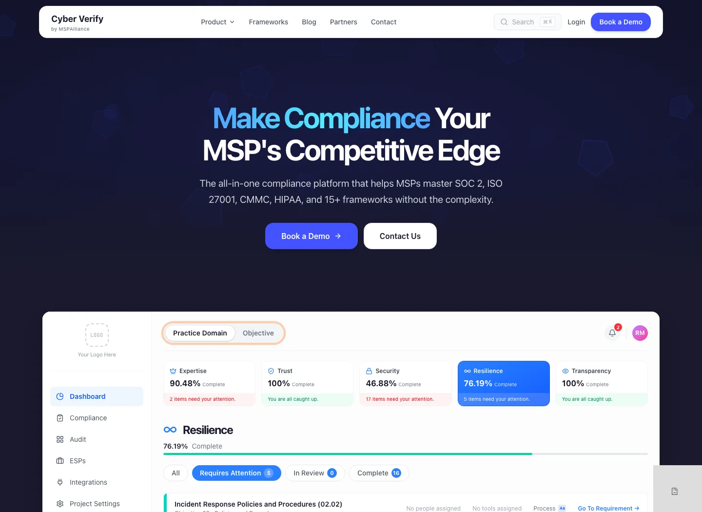 Cyber Verify website homepage